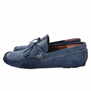 DE BOTTIS Driving Shoes EU 42 / US 9.5 Blue Suede Leather Moccasins Italian Mens
